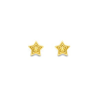 9ct Gold star shape stud earrings complete with presentation box