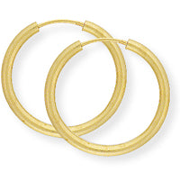 9ct Yellow Gold 18mm diameter plain tube sleeper earrings complete with presentation box