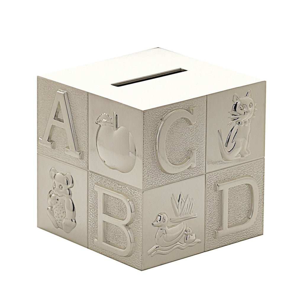 Silverplated Alphabet Block Money Box