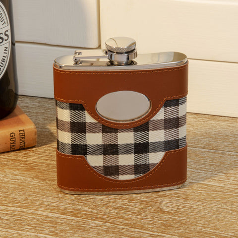 Chequer Print 6oz Hipflask