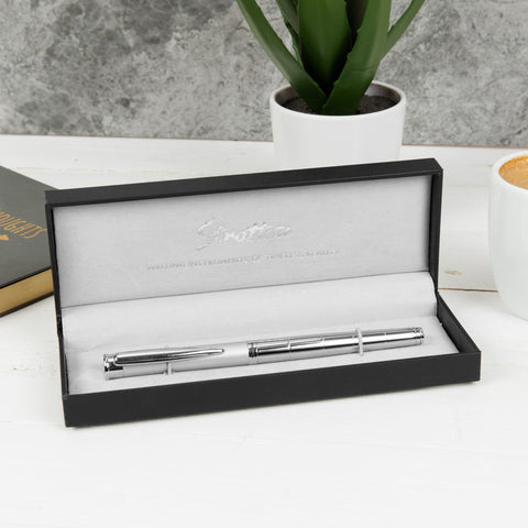 Stratton Two Tone Chrome Roller Ball Pen complete with Gift Box