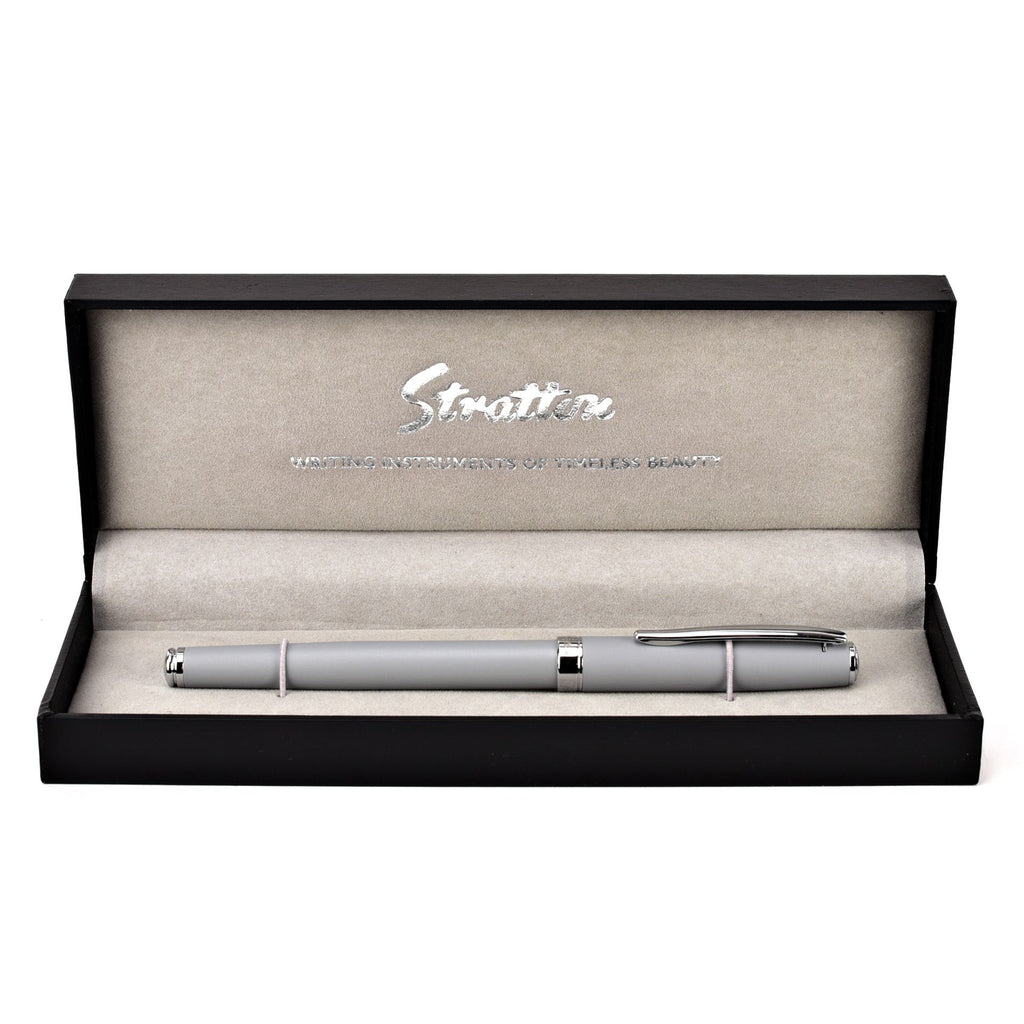 Stratton Grey Stratton Grey and Silver Ballpoint Pen complete with Gift Box – Gordon ...