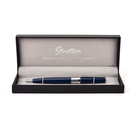 Stratton Blue and Silver RollerBall Pen complete with Gift Box