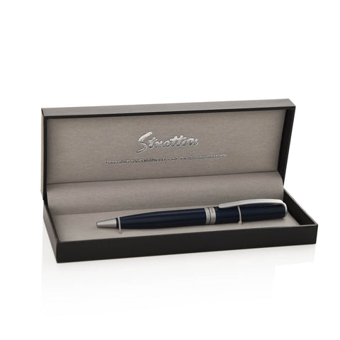 Stratton Blue and Silver Ballpoint Pen complete with Gift Box