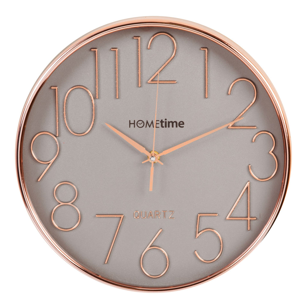 Hometime Gold coloured case Wall Clock, 1 Year Guarantee