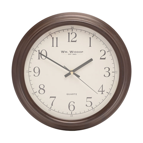 Wooden coloured cased Wall Clock, 1 Year Guarantee