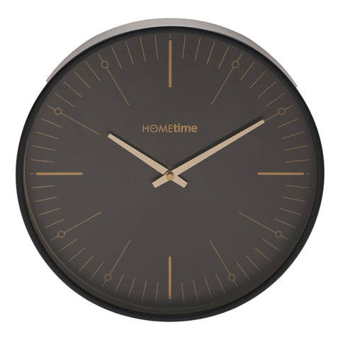 Hometime Black coloured case Wall Clock, 1 Year Guarantee