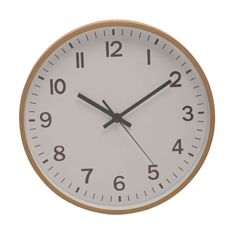 Wood Grain Effect cased Wall Clock, 1 Year Guarantee