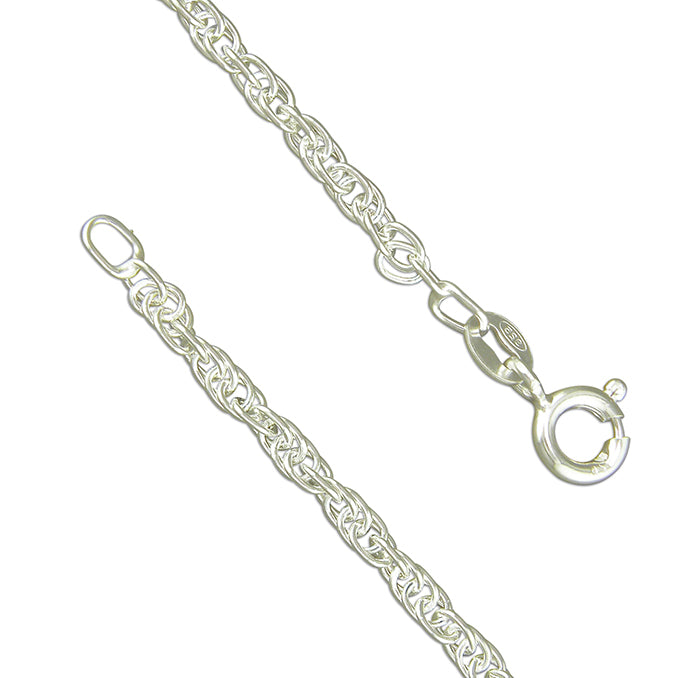 Silver 18inch/45cms prince of wales link Chain complete with presentation box