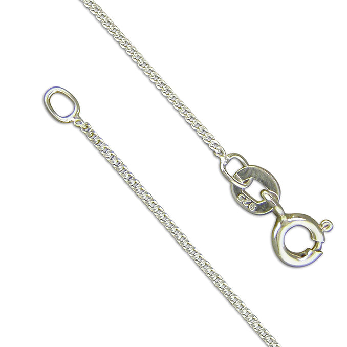 Silver 18inch/45cms curb link Chain complete with presentation box
