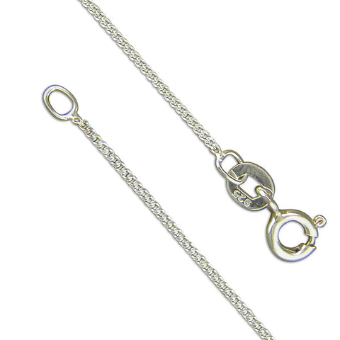 Silver 16inch/40cms curb link Chain complete with presentation box