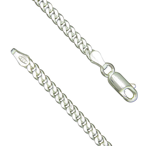 Silver 16inch/40cms diamond cut curb link Chain complete with presentation box