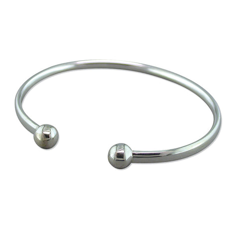 Silver hollow torc bangle complete with presentation box