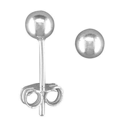 Silver 4mm ball stud earrings complete with presentation box