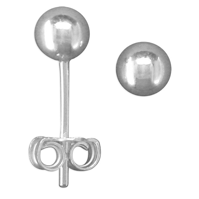 Silver 5mm ball stud earrings complete with presentation box