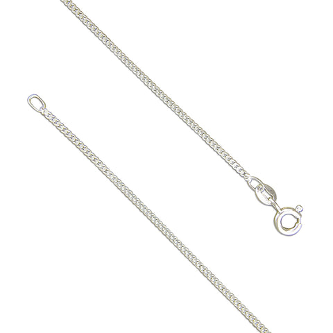 Silver 18inch/45cms diamond cut curb link Chain complete with presentation box
