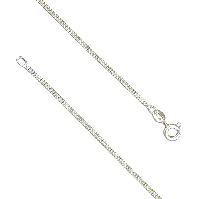 Silver 16inch/41cms diamond cut curb link Chain complete with presentation box