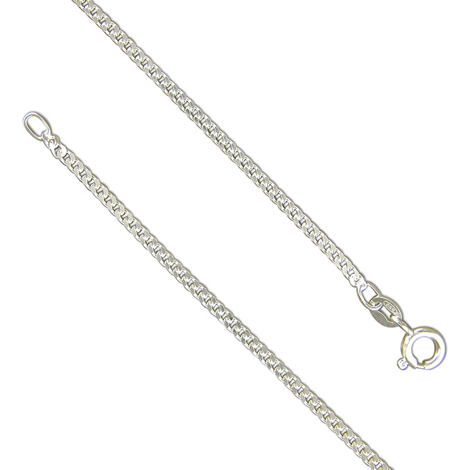 Silver 24inch/61cms curb link Chain complete with presentation box