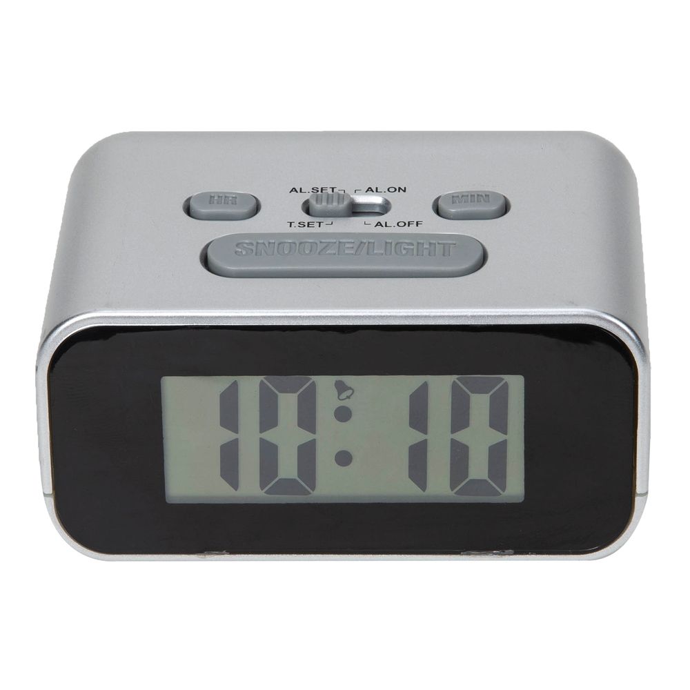 Grey case Digital Alarm Clock, 1 Year Guarantee