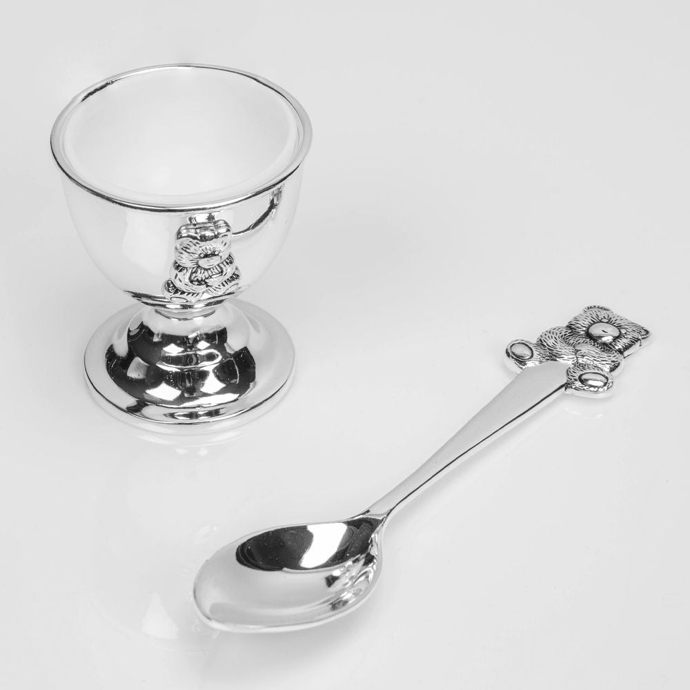 Silverplated Babies Egg Cup and Spoon