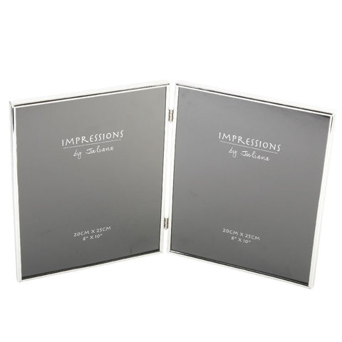 Silverplated 8inch x 10inch / 20cms x 25cms double hinged Photo Frame