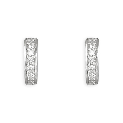 Silver Cubic Zirconia stud earrings complete with presentation box