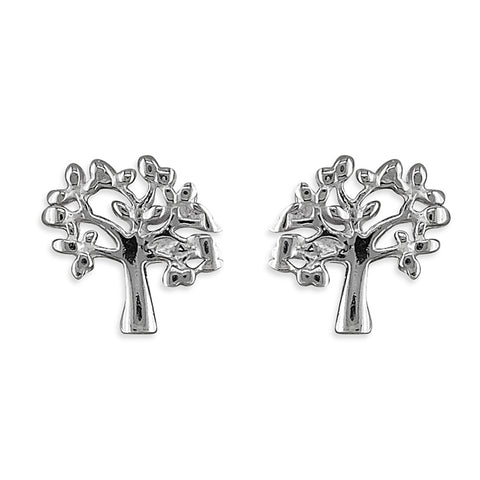 Silver Tree of Life stud earrings complete with presentation box