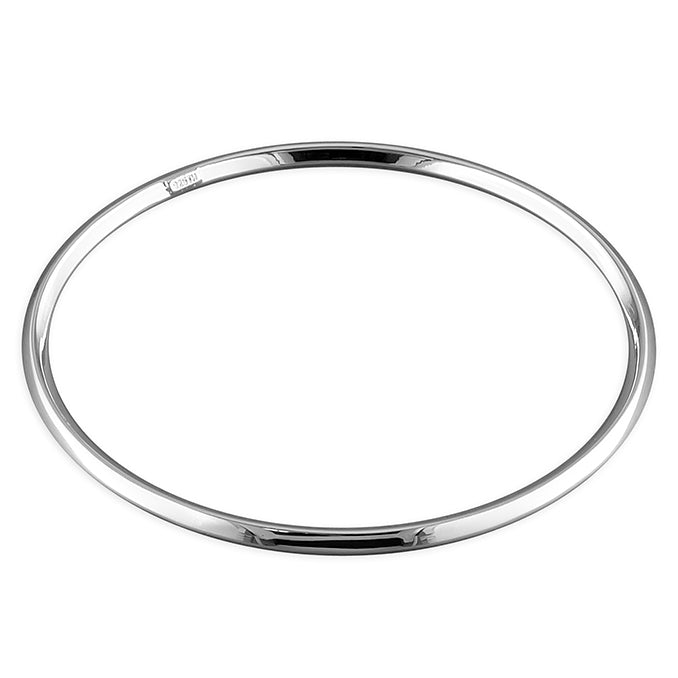 Silver plain tapered slave bangle complete with presentation box