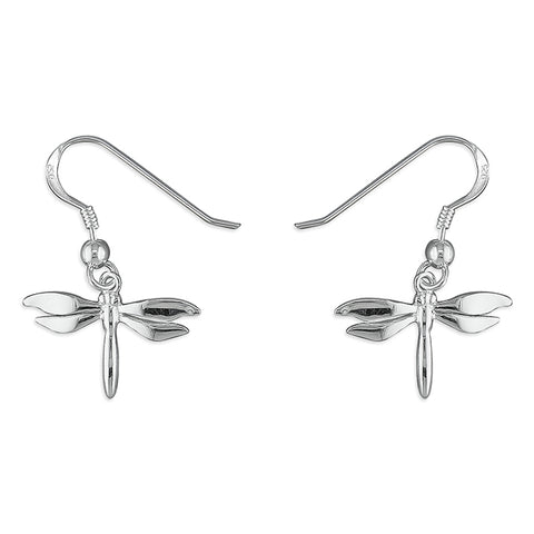 Silver Dragonfly drop earrings complete with presentation box