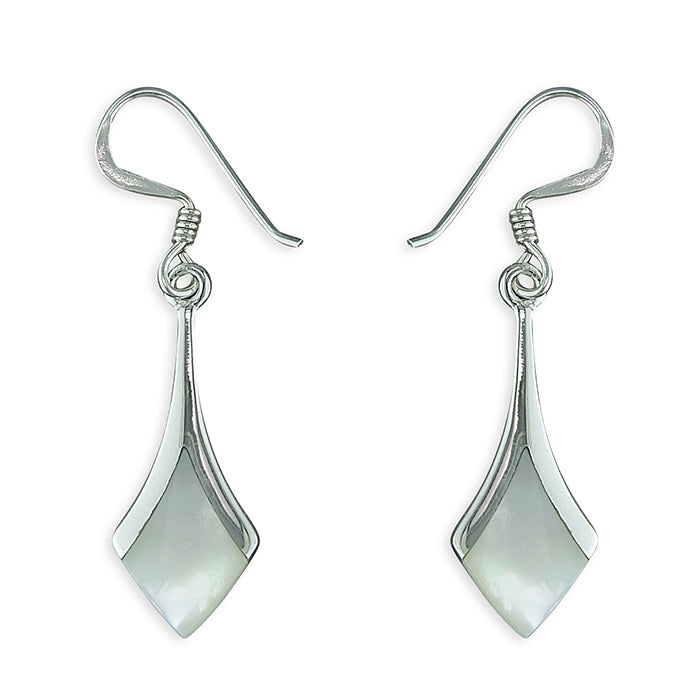 Silver Mother of Pearl drop earrings complete with presentation box