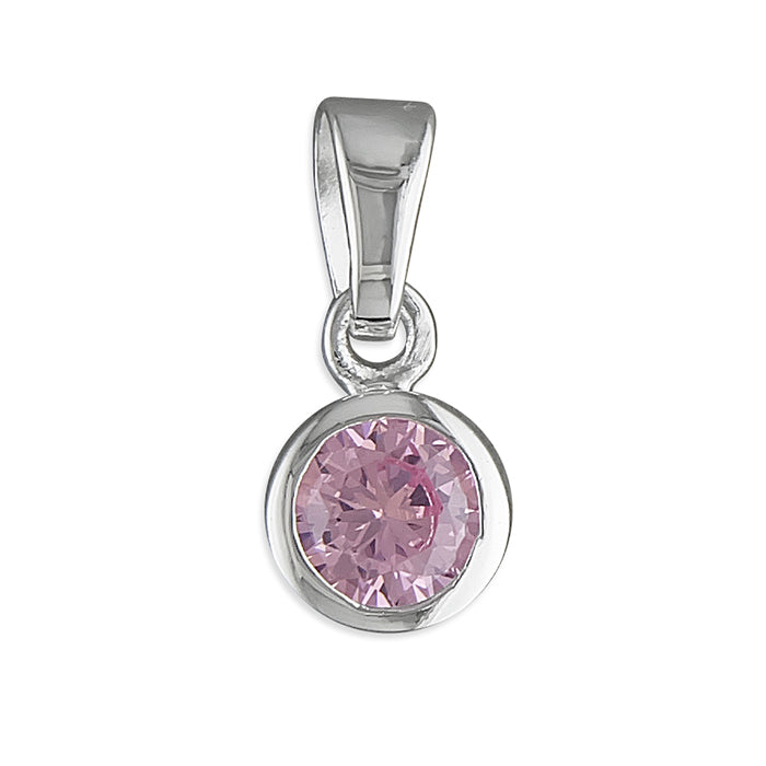 Silver Cubic Zirconia pendant and chain complete with presentation box