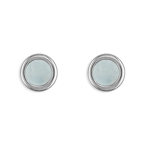 Silver Mother of Pearl stud earrings complete with presentation box