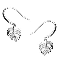 Silver Cubic Zirconia drop earrings complete with presentation box