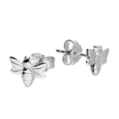 Silver Bee stud earrings complete with presentation box