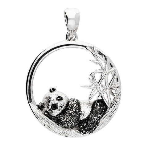 Silver Panda pendant and chain complete with presentation box