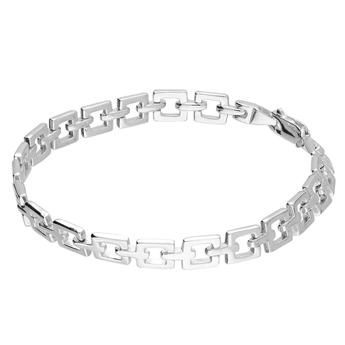 Silver open square link Bracelet complete with presentation box