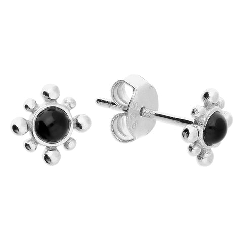 Silver Agate stud earrings complete with presentation box