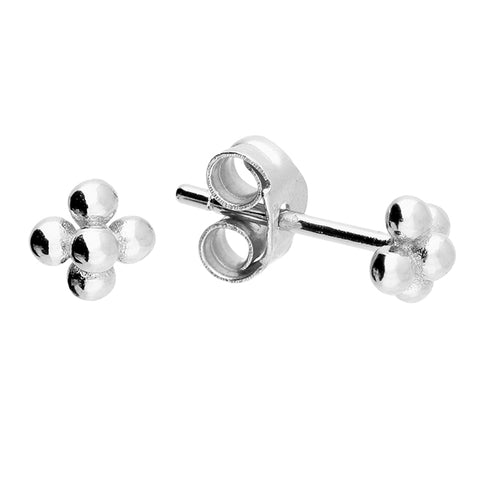 Silver balls stud earrings complete with presentation box