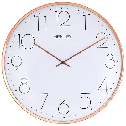 Copper Finish Round Wall Clock, 1 Year Guarantee