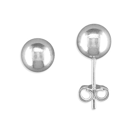 Silver 6mm ball stud earrings complete with presentation box