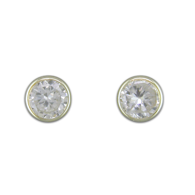 9ct Gold Cubic Zirconia stud earrings complete with presentation box
