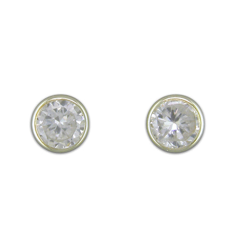 9ct Gold Cubic Zirconia stud earrings complete with presentation box