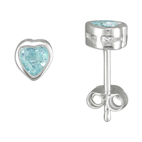 Silver Blue Topaz stud earrings complete with presentation box