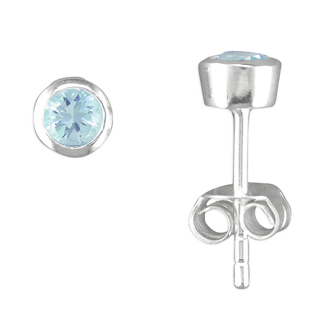Silver Blue Topaz stud earrings complete with presentation box