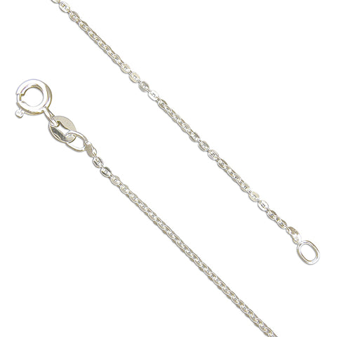 Silver 18inch/46cms trace link Chain complete with presentation box