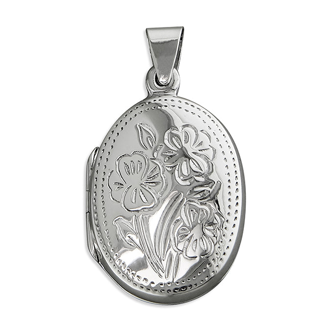 Silver Locket and Chain complete with presentation box