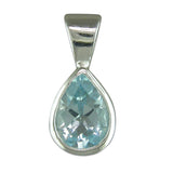 Silver Blue Topaz pendant and chain complete with presentation box