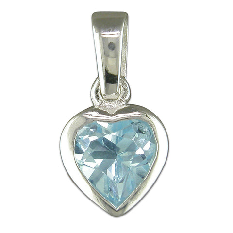 Silver Blue Topaz pendant and chain complete with presentation box
