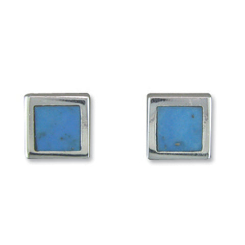 Silver Blue Stone stud earrings complete with presentation box