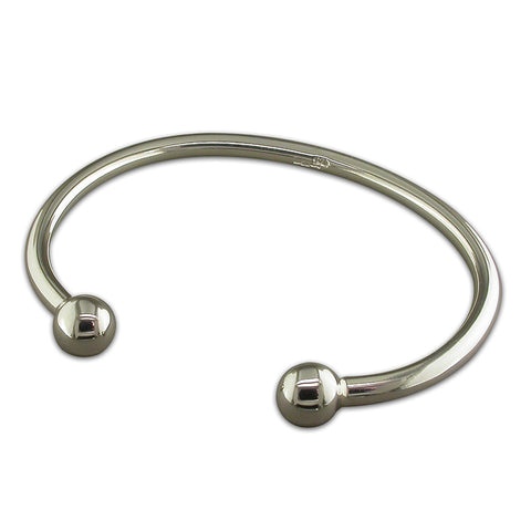Silver solid torc bangle complete with presentation box
